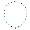 Graduated Cabochon Emerald Bead Necklace 18K White Gold 41.27ctw 24"