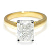 Once Upon A Diamond Engagement Ring Yellow Gold & Platinum GIA 3.01-Carat Radiant Cut Natural Diamond Solitaire Ring 18K & Platinum