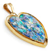 Once Upon A Diamond Pendant Yellow Gold Opal Inlay Mosaic Heart Pendant 14K Yellow Gold