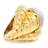 Once Upon A Diamond Rings White & Yellow Gold HUGE Estate Shrimp Ring with Diamonds Two-Tone Gold