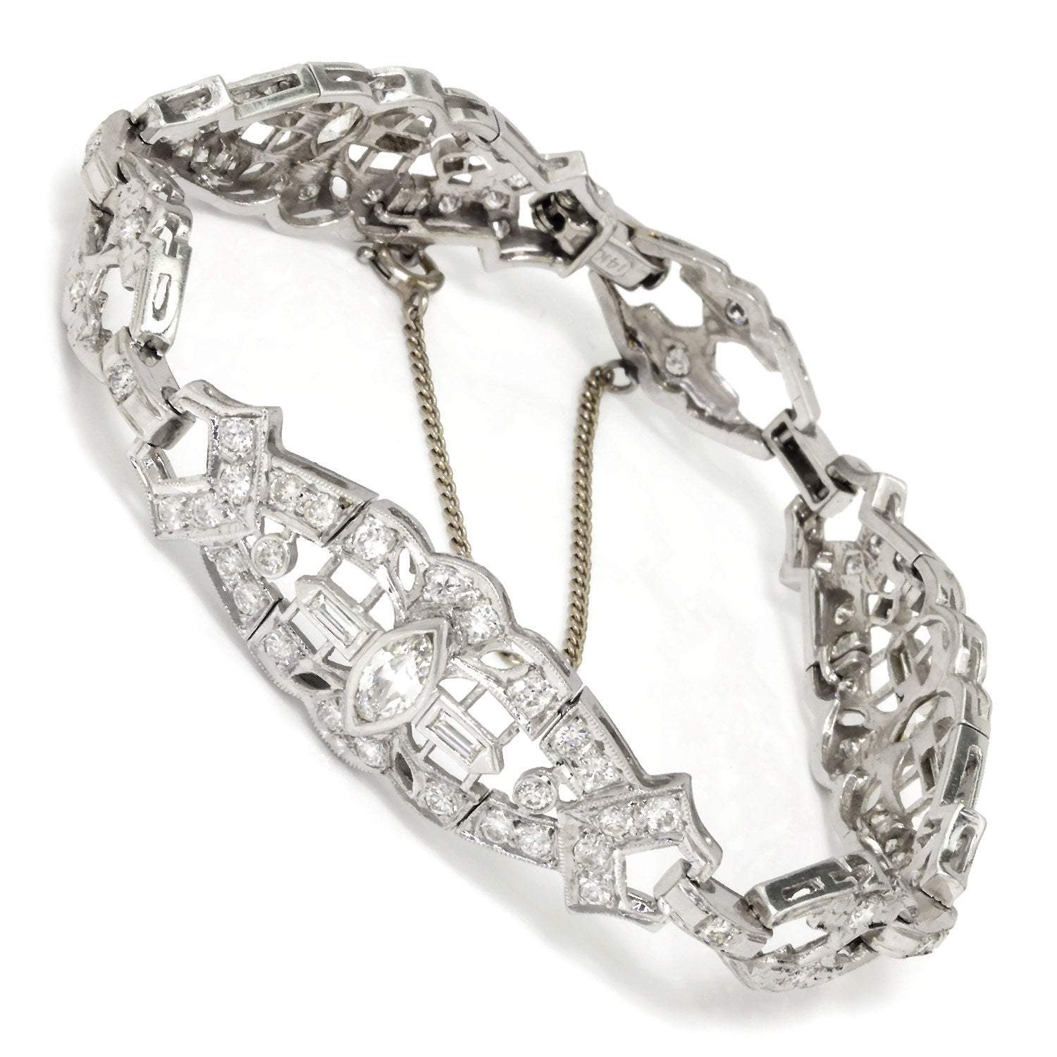 12 Carat Diamond 1920's Art Deco Bracelet Platinum