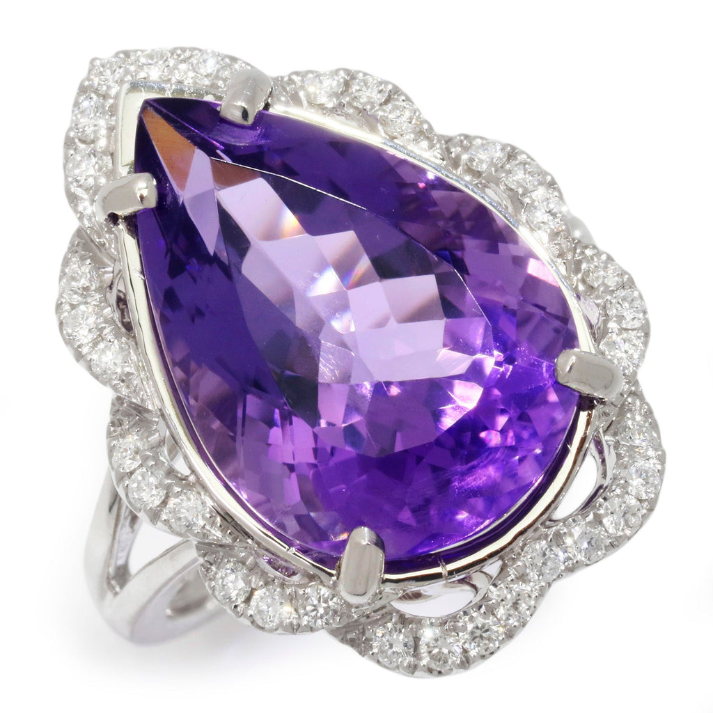 Amethyst hot sale pear ring