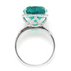 Once Upon A Diamond Ring White Gold Pear Emerald Halo Ring with Diamonds 18K White Gold 7.92ctw